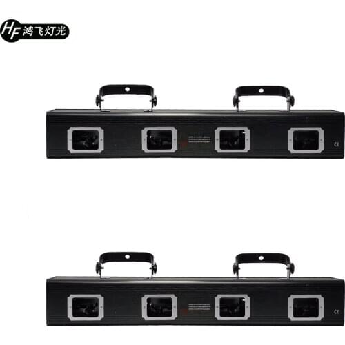 2pcs / 4-Head laser light red green yellow purple 4-color scan light dj animated line laser