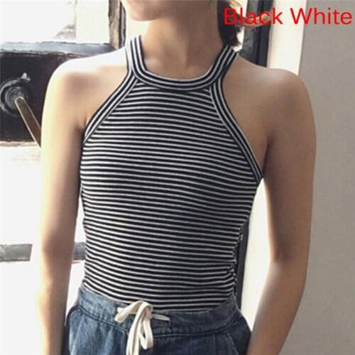 Summer Female Tanks Sleeveless Basic Solid Tops Women Tank Tops Slim Halter Neck Off-shoulder Tops