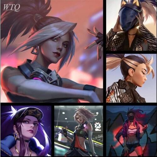 WTQ Top Games Akali Real Damage/KDA Series Skin Poster Game Poster/anime Posters Canvas Painting Wall Art Picture Home Decor