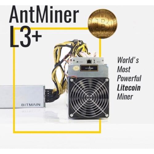 Bitmain Antminer L3+ 504mh/s L3++ 580mh/s With Power Supply LTC miner Litecoin mining machine Asic Blockchain Miners