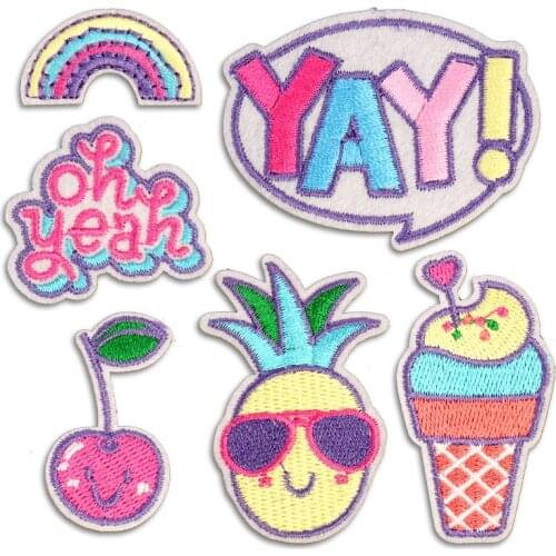 Embroidery Cute Clothes Patch Iron on Bag Hat Applique Sticker for Clothing Children Letter Patches Sewing Accessories Cartoon
