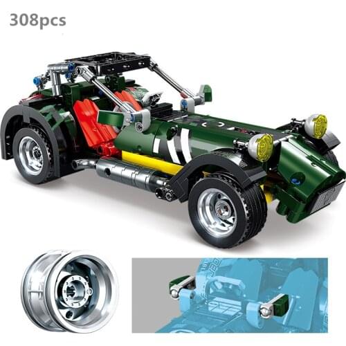 NEW High-Tech Caterhams Super 7 Building Blocks Racing Sports Car Creative Classic Model Kit Bricks Kids Toys Birthday Boys Gift