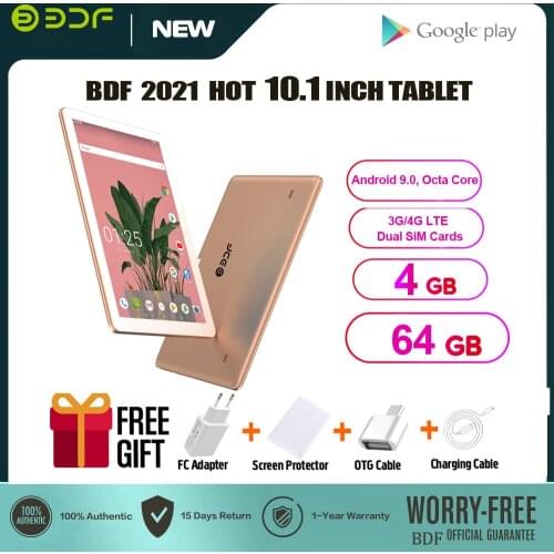 BDF Pro 10 Inch Tablet Pc Android 9.0 2GB/32GB Dual SIM Cards 3G Phone Call mi pad 5 Google Play GPS WiFi Bluetooth 10.1 Tablet