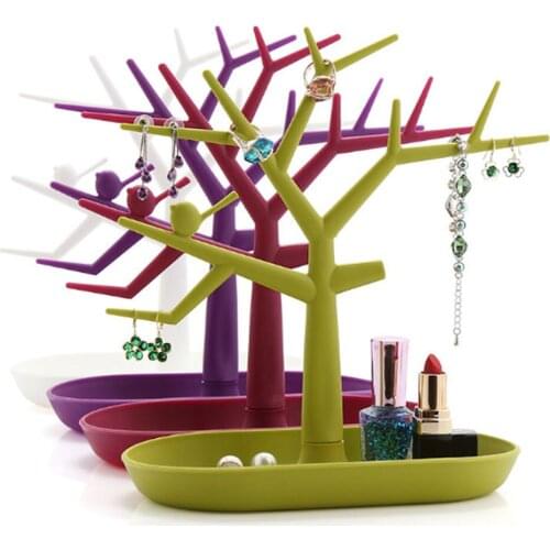 Bird Tree Shape Jewelry Stand Display Storage Rack Ring Necklace Bracelet Bangle Anklet Watch Keychain Earring Display Racks