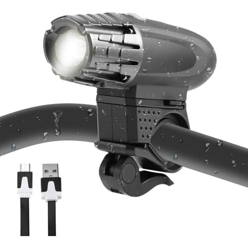 Portable Black 200Lumen LED Front Light USB Charging 4 Modes Bikes Bicycle Handlebar Riding Safety Light bulbs
