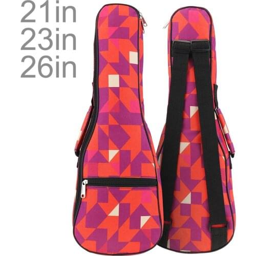 21 / 23 / 26 Inch Portable Colorful Ukulele Bag 10mm Sponge Soft Case Gig Ukulele Mini Guitar Waterproof Backpack