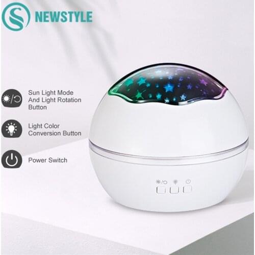LED Night Light Projector Spin Starry Sky Star Ocean World Master Rotating Children Kids Baby Sleep Romantic USB Lamp Projection
