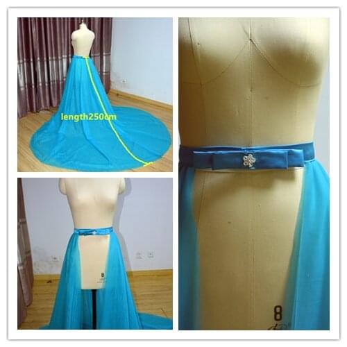 Crystal Bow Cathedral Detachable 6 layer tulle Bridal Train Removable Train tulle Wedding skirt Bridal Train skirt custom size