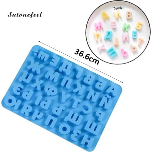 Russian Alphabet Shaped Silicone Mold Chocolate Mold Fondant Candy Jelly Fondant Baking Moulds Cake Decorating Tool