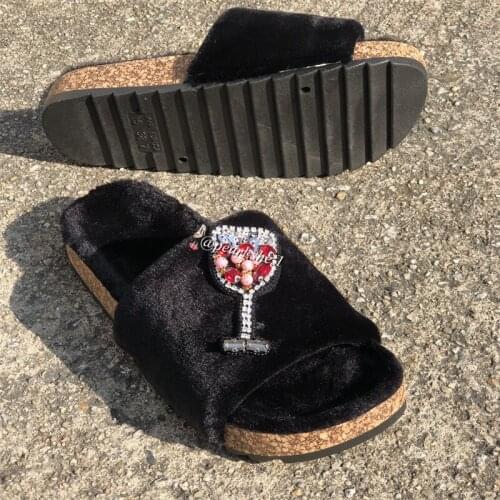 2021 New Ladies Designer Fuzzy slippers Outside shoes designer slippers famous brands Comfortable Faux Fox fur Winter slippers