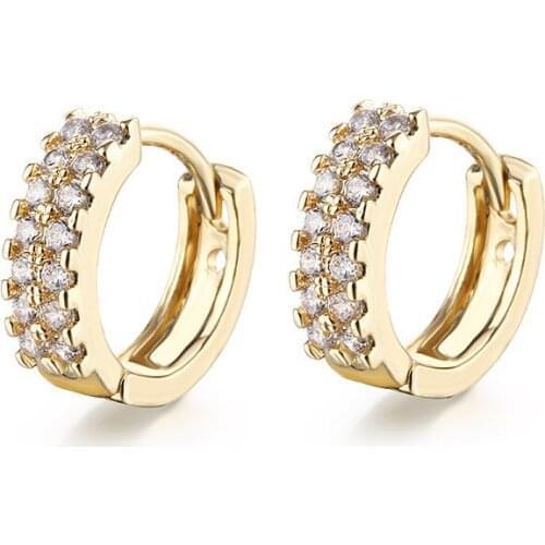 ZSLBS Fashion Huggies Earrings For Women Zirconia Crystal Round Hoop Earring Gold Jewelry Pendientes Mujer Boucle Oreille Femme