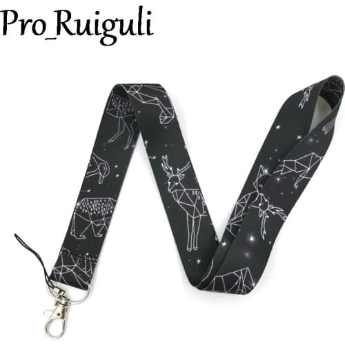30pcs Starry animal Neck Strap Lanyard keychain Mobile Phone Strap ID Badge Holder Rope Key Chain Keyrings cosplay Accessories