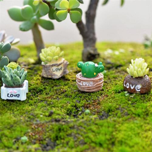 1Pc Love Pot Plant Ornament Craft Moss Micro Landscape Mini Fairy Home Garden Decor