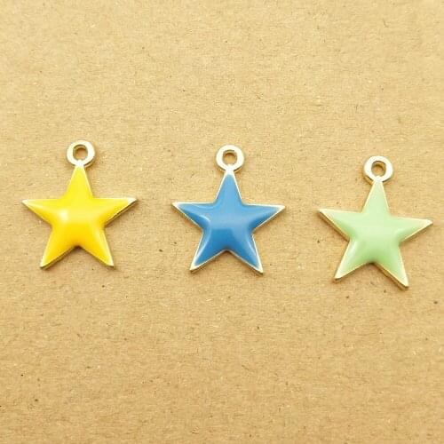 10pcs 13x15mm enamel star charm for jewelry making and crafting earring pendant bracelet charm necklace charm