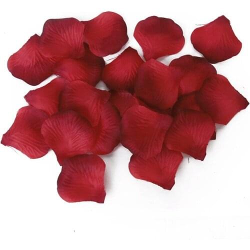 100pcs Roses petals artificial flowers for wedding Decoration - Gradual Red