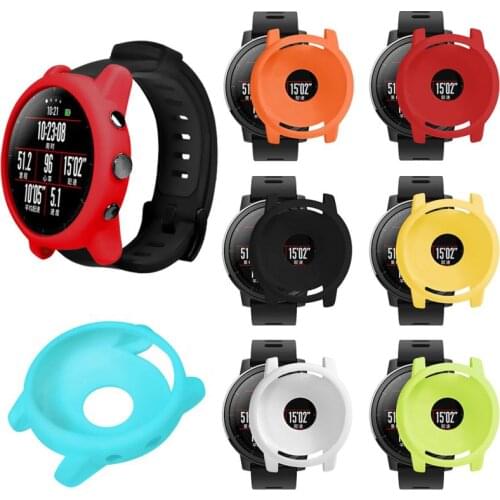 360 Full Screen Protector Bumper Frame Matte Hard Case Cover Full Frame Silicone Case For Xiaomi Huami For Amazfit 2/2 S Stratos