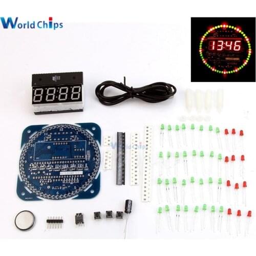 4 Digital LED Tube Display DS1302z DS1302 Rotating LED Time Clock Alarm Temperature Module Kit Mini USB 5V 3V For Arduino