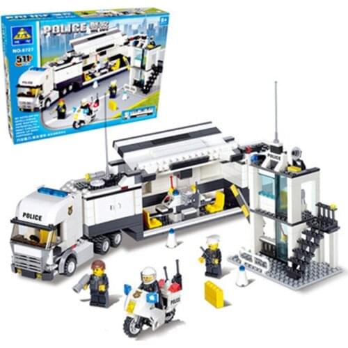 511pcs Kaizhi 6727 Police Command Car Small Particle Boy Building Block Toy Gifts