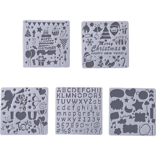 8PCS Creative DIY Layering Stencils Painting Drawing Templates Scrapbooking Stamp Album Decor Supplies
