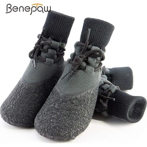 Benepaw Waterproof Shoes For Dogs Comfortable Anti Fall Off Anti-Slip Pet Boots Outdoor Breathable Puppy Booties Rubber Sole