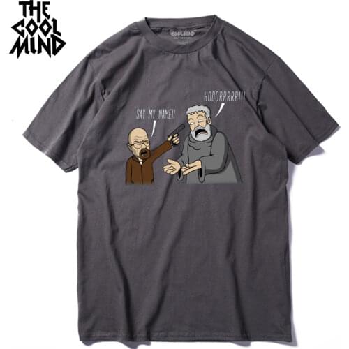 COOLMIND QI0317A 100% cotton cool funny printed men T shirt casual short sleeve hodor designs male Tshirts