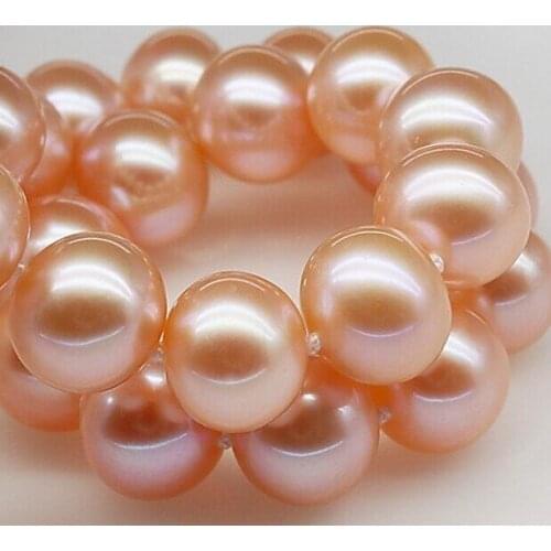 DYY+++429 Counter genuine 9-10mm round very light pink freshwater pearl necklace for her mother