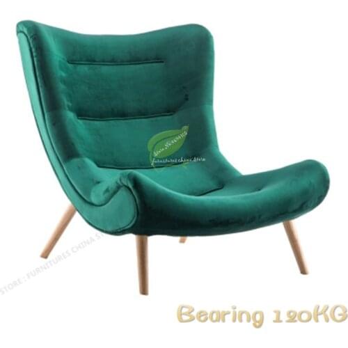 European style Leisure Snail Chair Nordic Fabric Single Sofa Tiger Chair Bedroom Balcony Lazy Lounge Chair Bearing 120KG