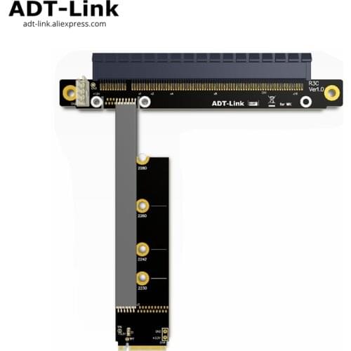 M.2 NVMe To PCIe 16x Riser X11050ti 1060ti 1080ti RX580 Graphics Card Extender M2 x16 PCI-e For NVIDIA AMD A N Card Btc Miner