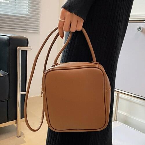 Fashionable Square Crossbody Bags for Women Simple Leather Shoulder Bag Ladies Vintage Handbag Sac A Main High Quality Women Bag