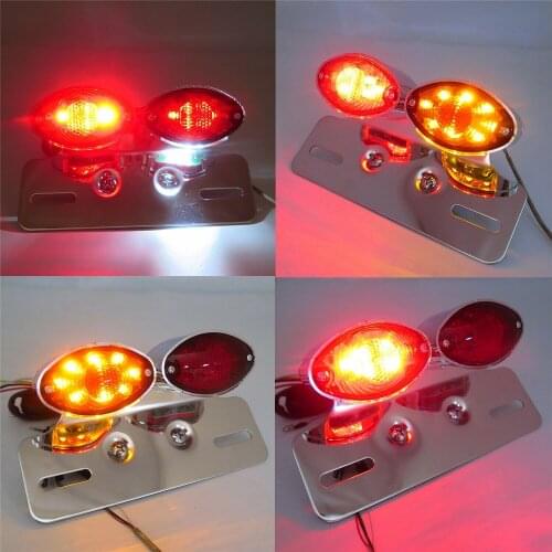 Motorcycle Rear Brake Stop Light License Plate Bracket LED Custom Tail Light RED Aftermarket free shipping motorcycle parts