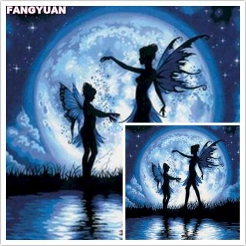 Cartoon Fairy 5D Diy Diamond Painting Tree Moon Forest Diamond Embroidery Mosaic Cross Stitch Kit Home Decoration Accessories