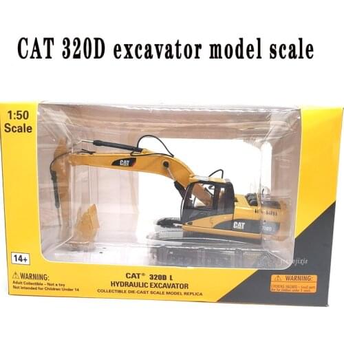 New Chinese mini car Caterpillar 320D excavator model 1:50 small excavator with crawler single toy crafts ornaments