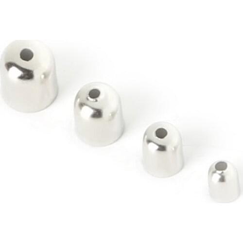 Wholesale 600-1200pcs End Caps Rhodium Plated Round Leather Cord Iron Clasps Hooks Fit 3/4/5/6mm Cord Jewelry Findings