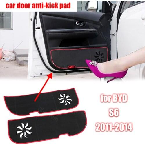 Polyester Trim Decal Carpet for BYD S6 2011-2014 Car Door Anti Kick Pad Sticker Protective Mat Accessories
