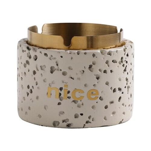 Nordic marble cement ashtray fashion trend creative decoration creative modern simple office hole