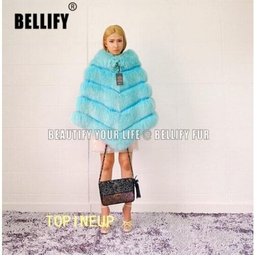 Top brand Thailand Style Flufffy Hem natural fox fur Cape coats , Batwing sleeved Queen Luxurious Light Blue fur cape