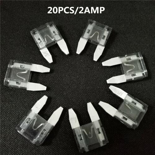 20PCS 2Amp Electronic Mini Blade Fuse Auto Car Motorcycle Trucks Bus Fuses