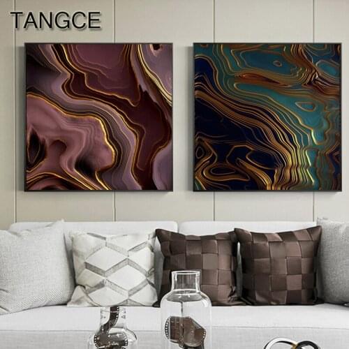 Abstract Gold Foil Canvas Painting Modern Poster Print for Living Room Bedroom Pop Art Decor Fashion Red Green Wall Art Pictures