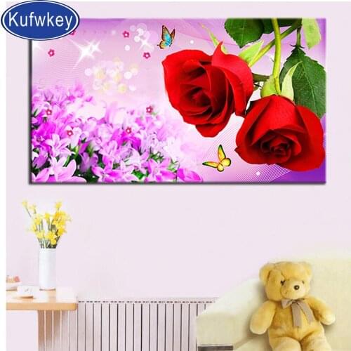 Diamond painting Romantic Flowers Roses 3d cross stitch 5d diy diamond embroidery kits full square rhinestone mosaic flowers