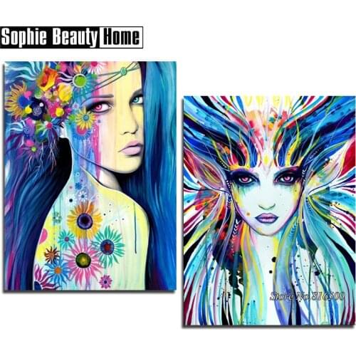 DIY Diamond Painting Cross Stitch Diamond Mosaic Needlework Crafts Beauty and Flower Full Diamond Embroidery Home Decor 062901