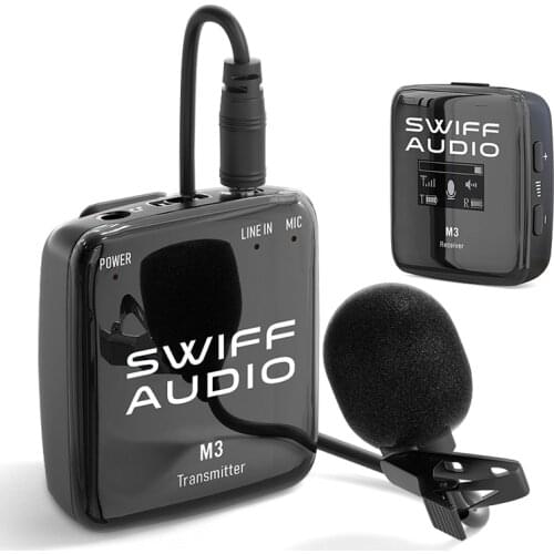 Swiff Audio M3 Wireless Microphone System, Transmitter and Receiver For Video Shooting, Live Streaming, Guitar Performance