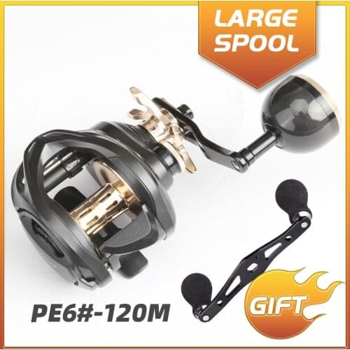 Large Spool Big Bait Slow Jigging Baitcasting Fishing Reel For Saltwater BBs 6.3:1 Max Drag 15kg HAOYUworkshop Free Shipping