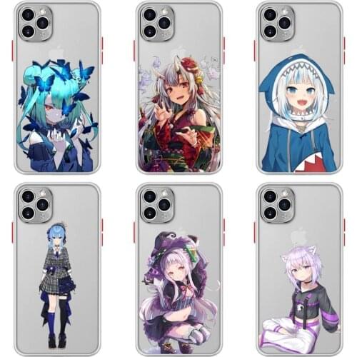 Anime Hololive Phone Case For iphone 12 11 Pro Max Mini XS 8 7 Plus X SE 2020 XR Matte Transparent Light white Cover