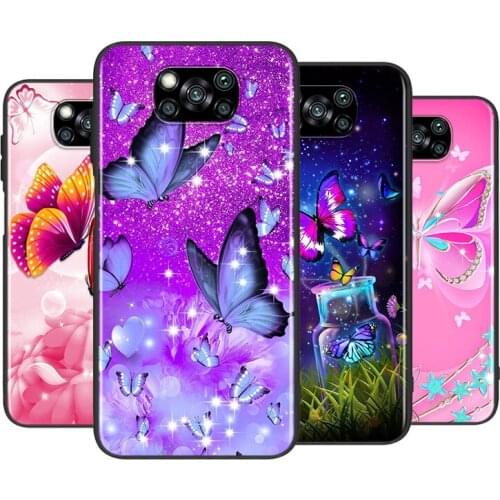Beautiful Butterfly Shining For Xiaomi Poco X3 GT NFC M2 X2 F2 F3 C3 M3 F1 Pro Mi Play Mix3 A3 A2 A1 6 Lite Soft Phone Case