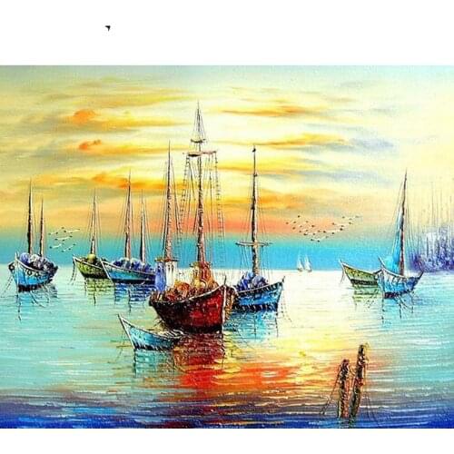 Fleet Mural Paintings By Numbers DIY Pictures Oil Coloring By Numbers Set Gift Drawing By Numbers Canvas Decor New Arrivals