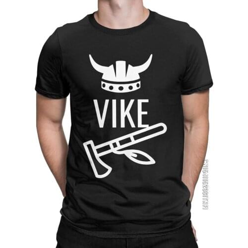 Vike Viking Axe Lothbrok T Shirt For Men Pure Cotton Fashion T-Shirt Crew Neck Tees Classic Short Sleeve Clothing Gift