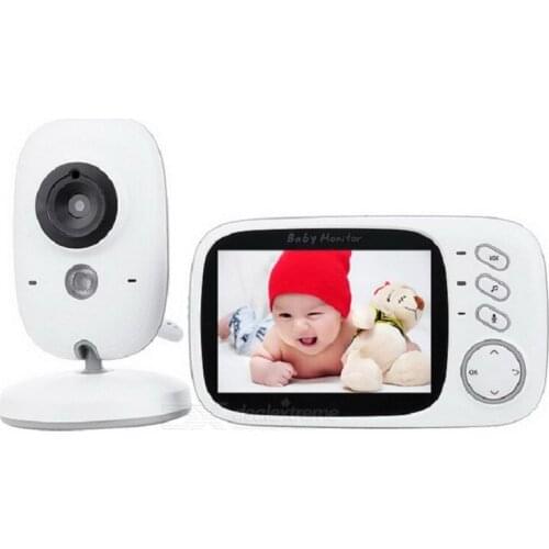HD video monitor with night vision camera built in MP3 music player baby safety temperature monitors movable two way intercom