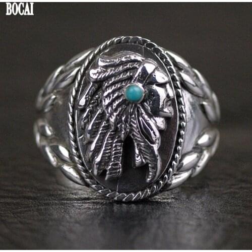 Thai handmade chieftain ring real s925 sterling silver fashion personality man ring