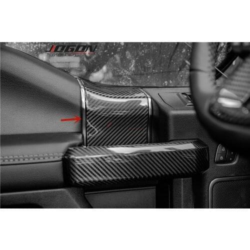 Real CARBON FIBER INNER DOOR HANDLE PANEL OVERLAYS COVER TRIM KIT For Ford F150 2015-2020 Raptor 2018 2019 Car Accessories