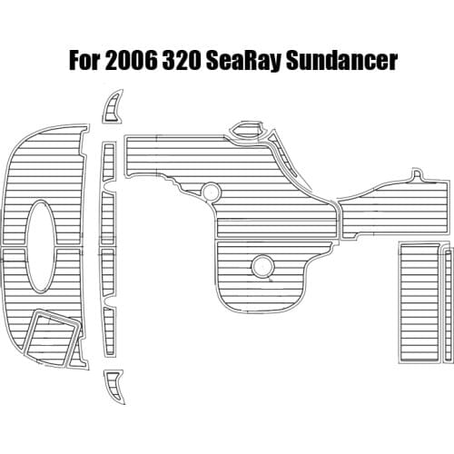Customizable EVA Aging Resistant Marine Floor Swim Platform and Cockpit EVA Faux Teak Decking Pad For 2009 Searay Sundancer 320